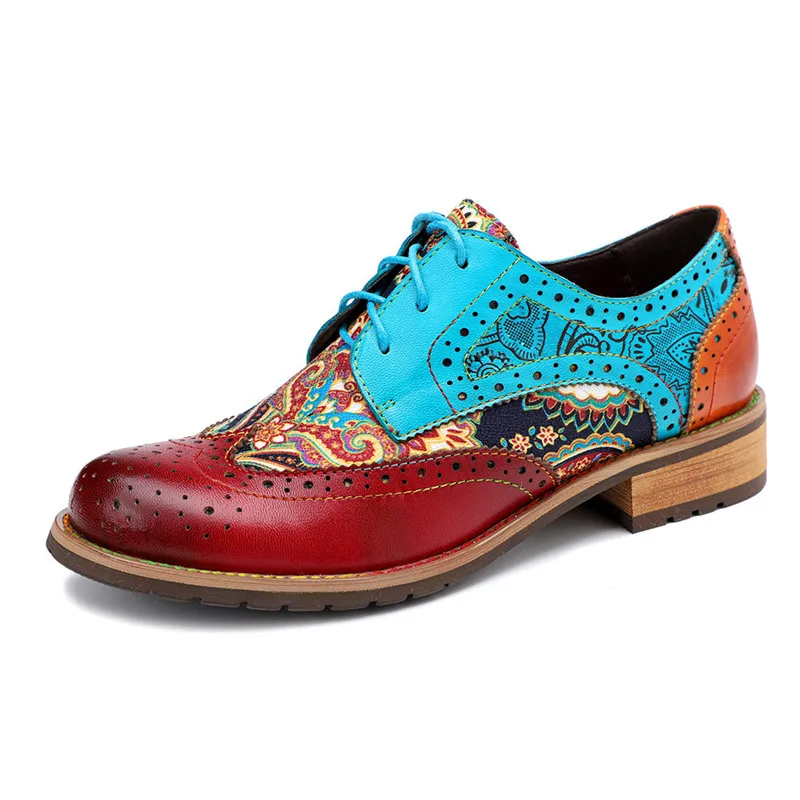 Preppy Style Autumn and Spring Retro Women's Shoe Genuine Leather Oxfords British Style Female Derby Shoes 36--42