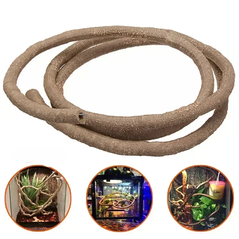 Large Flexible Vines Rattan Habitat Decoration Bendable Jungle Branches Climb Pet Supplies Reptiles Terrarium Decor 1.5/2.5/3m 4