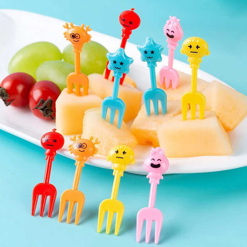 

Unicorn Mini Food Fruit Fork Set Kid Cute Bento Box Decor Dessert Forks Cartoon Toothpick Cake Dessert Party Supply random color