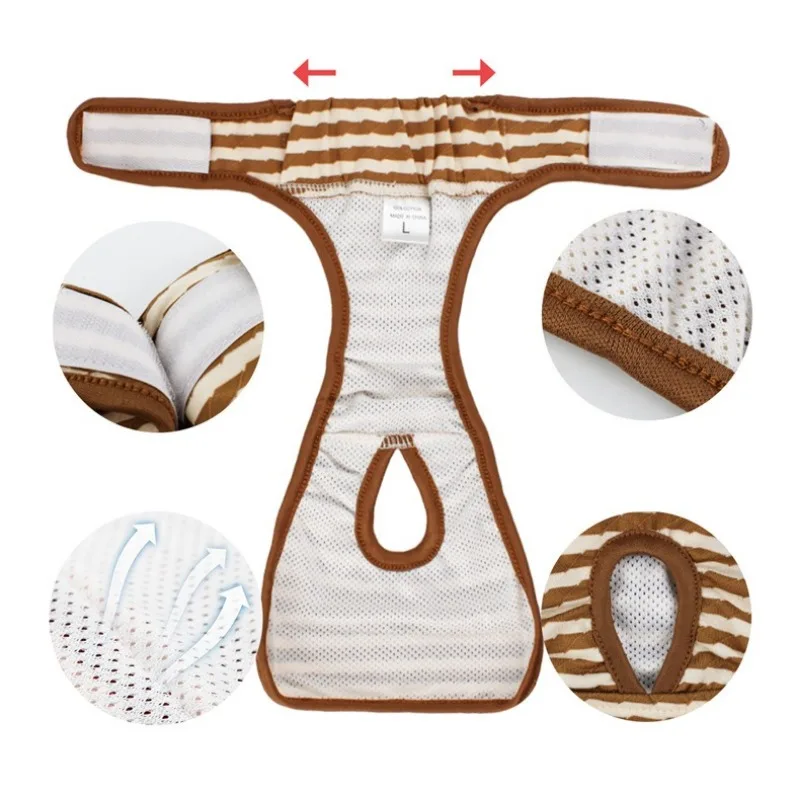 Pet Striped Physiological Trousers Anti Harassment Cotton Dog Menstrual Elasticated Edges Prevent Strangulation Pet Products dog diapers pet diapers dog nappies