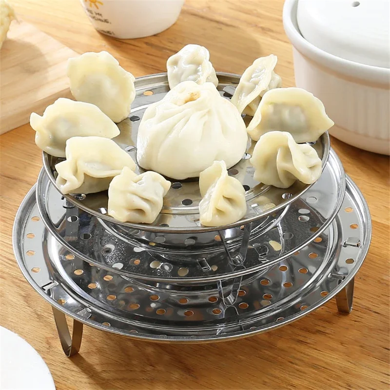 Stainless Steel Steamer Rack Insert Stock Pot Steaming Tray Stand 18-30CM steamer rack