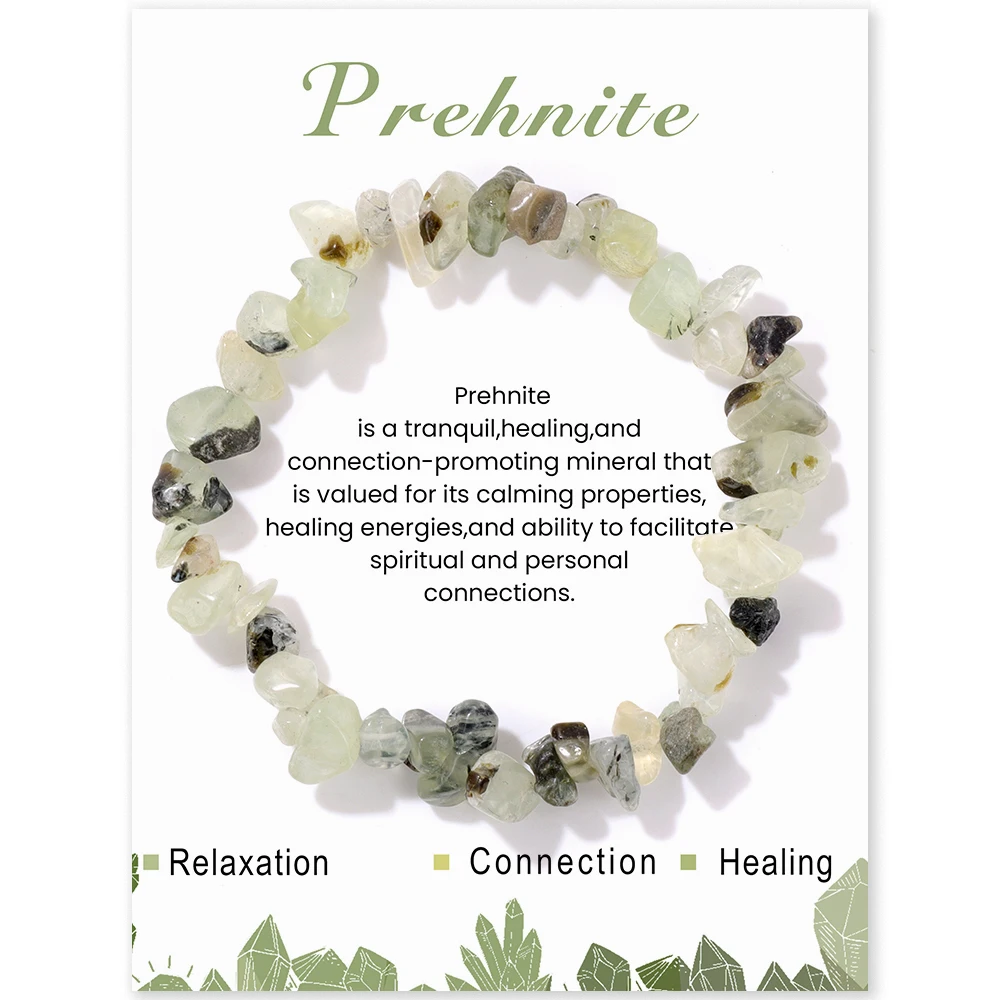 LOCCY Bracciale In Pietra Naturale Donna – Perle 4mm, Ciondolo Cuore, Elasticizzato, 17cm