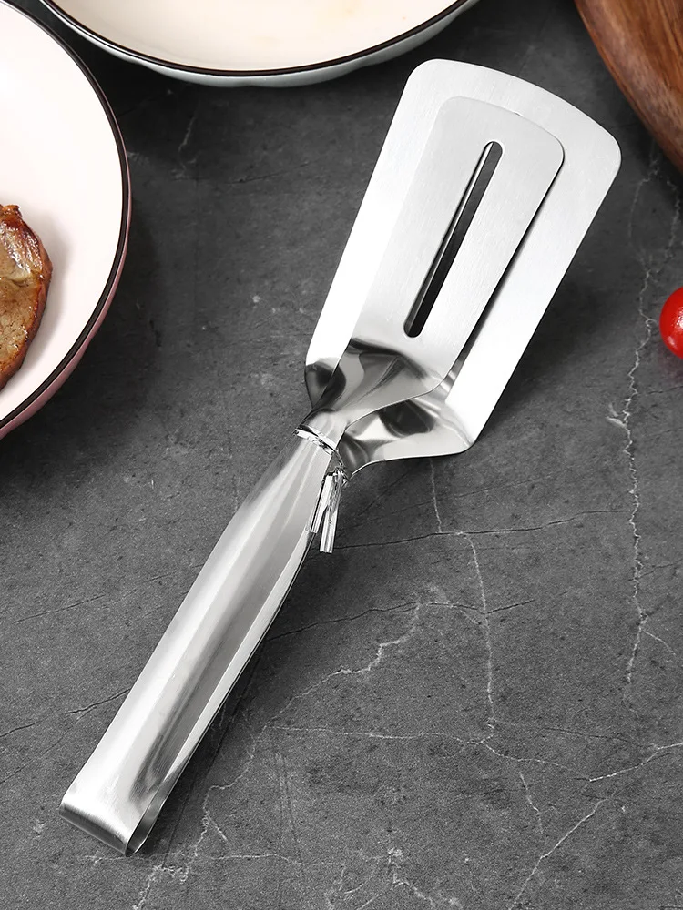 

Kitchen Tongs Thick Stainless Steel Multipurpose Steak Clamps Fried Steak Clamp Barbecue Tongs Beefsteak Turner Flipper