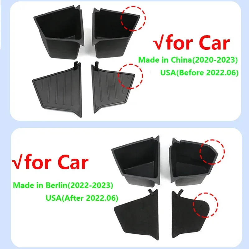 Trunk Organizer For Tesla Model Y JUNIPER 2025 Rear Trunk Side Storage Box China Berlin/Austin Cargo Organizer Bin Flocking Partition Board