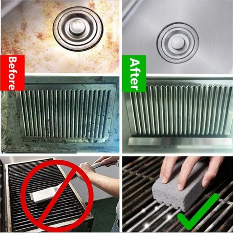 BBQ Grill Cleaning Brush Brick Block Barbecue Cleaning Stone Pumice Brick For Barbecue Rack Outdoor Kitchen BBQ Tools Mangal barbecue cleaning tools grill brush