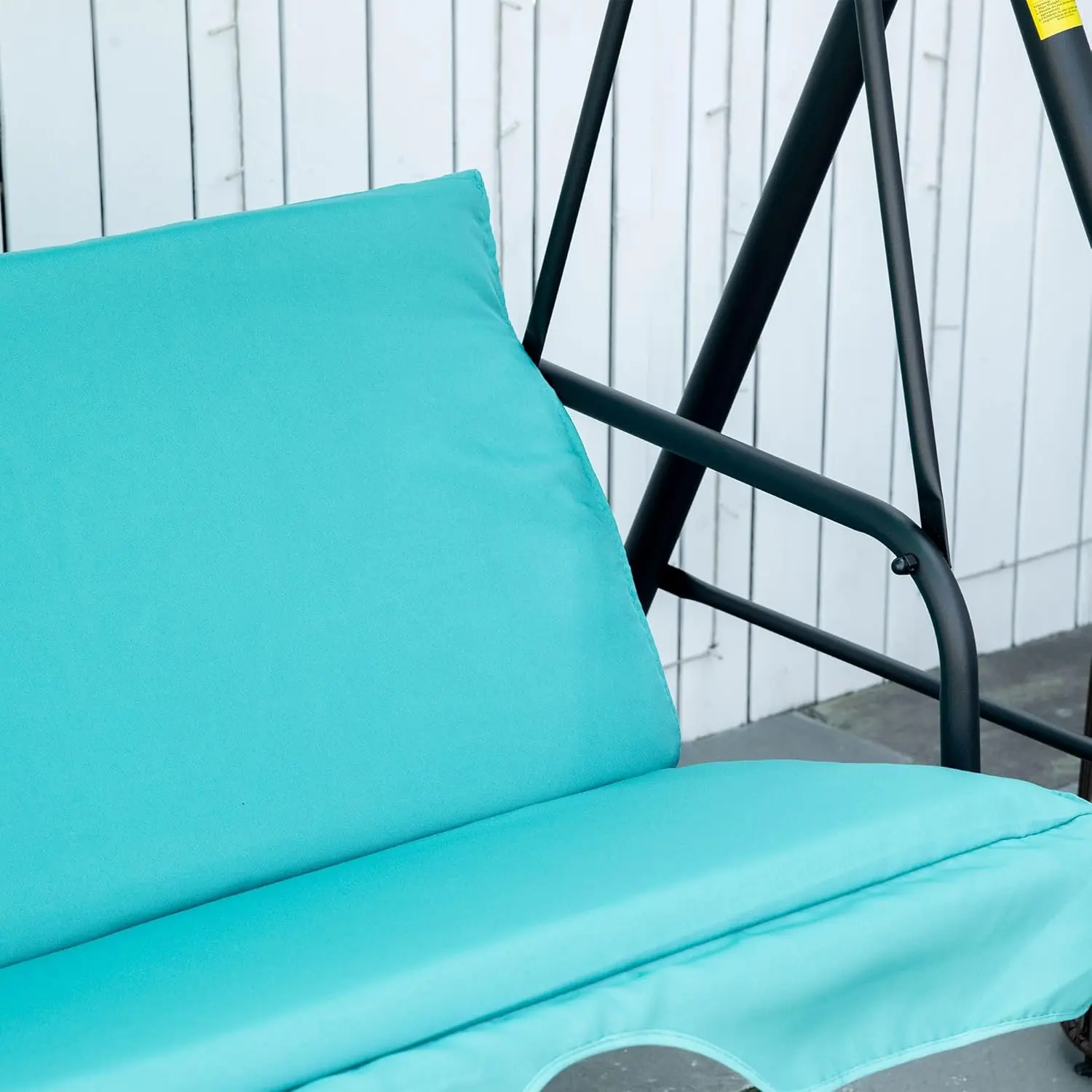 =3-Seat Outdoor Patio Swing Chair with Removable Cushion, Steel Frame Stand and Adjustable Tilt Canopy for Patio, Garden