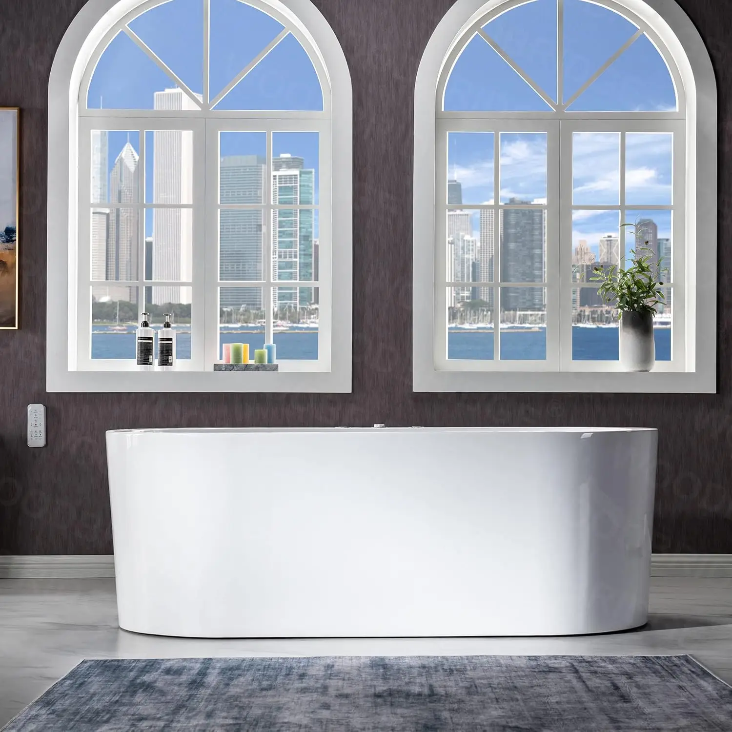 67 inch Air Bubble and Whirlpool Jetted Freestanding Bathtub High quality structure comfortable hydro massage 4