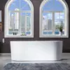 67 inch Air Bubble and Whirlpool Jetted Freestanding Bathtub High quality structure comfortable hydro massage 4