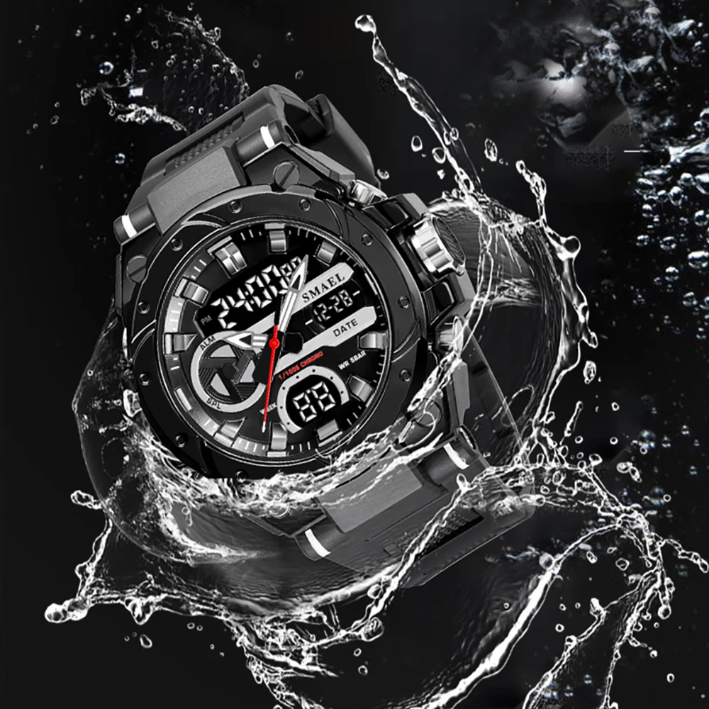 SMAEL márka Sportág watches 50M wateproof Viadal Időt mér kijelző watches ledes 8029 stopwatches riasztás multifunctional men's wristwatches