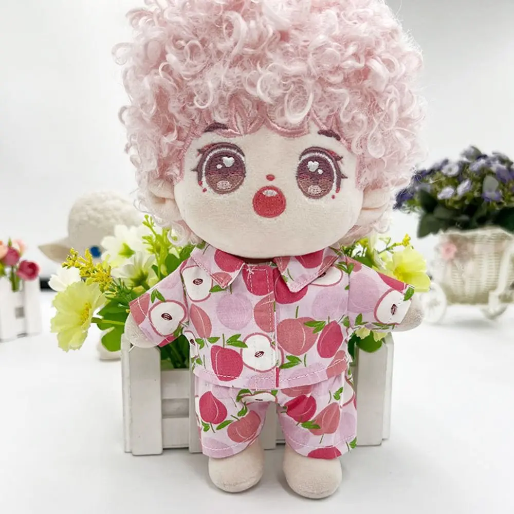 20CM Plush Doll Clothes Suit Fruit Animals Printing Lapel Shirt Pants Casual Wears Cotton Stuffed Toys Idol Dolls Accessories 2