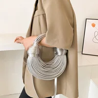 MOODS Luxury Evening Purses For Women Golden Noodle Knot Design Dinner Party Clutch Bag 2023 Luxury Designer Purses And Handbags - Image 5