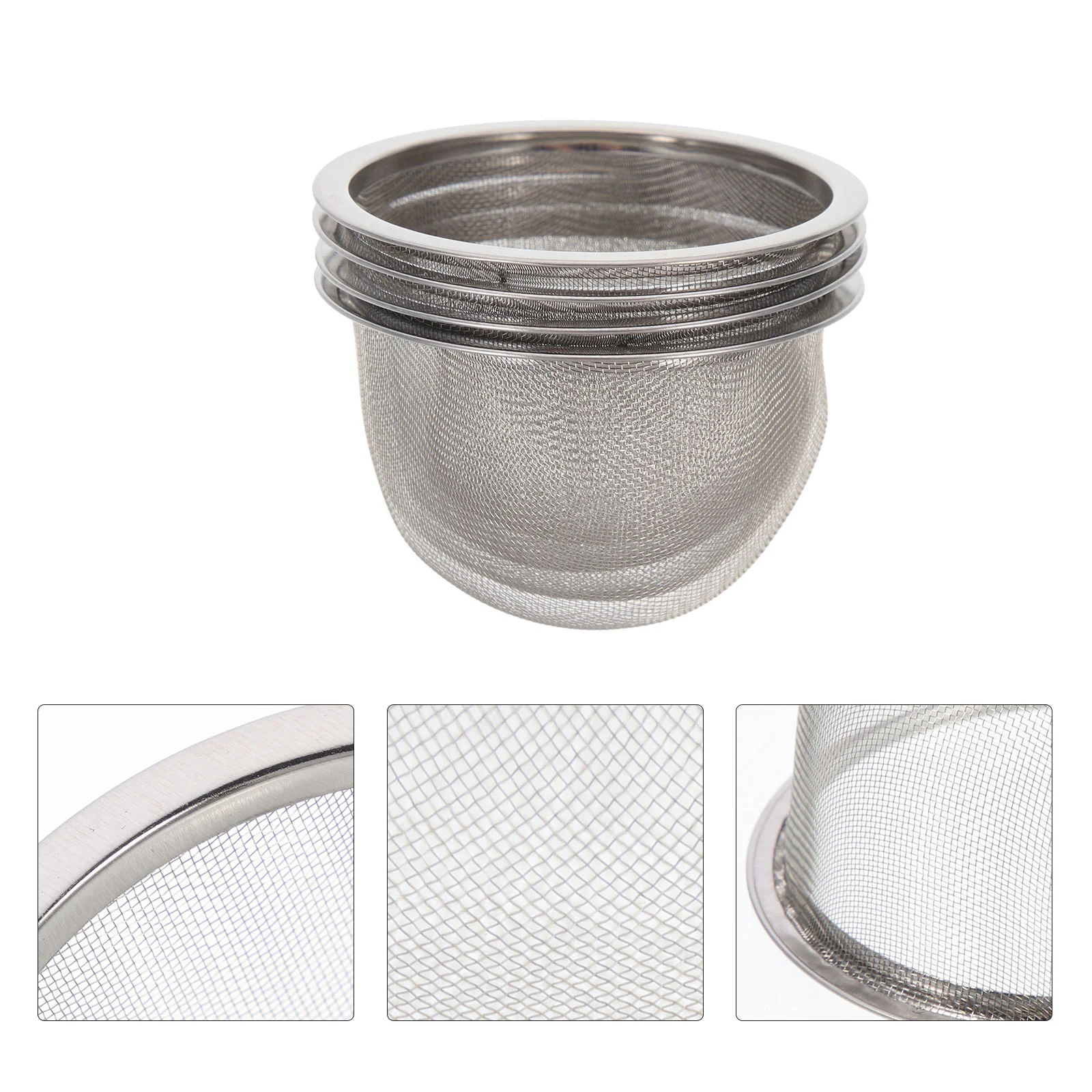 

4 Pcs Teapot Strainer Stainless Steel Mesh Loose Leaf Infuser Milk Strainers Insert Coffee Filter Metal