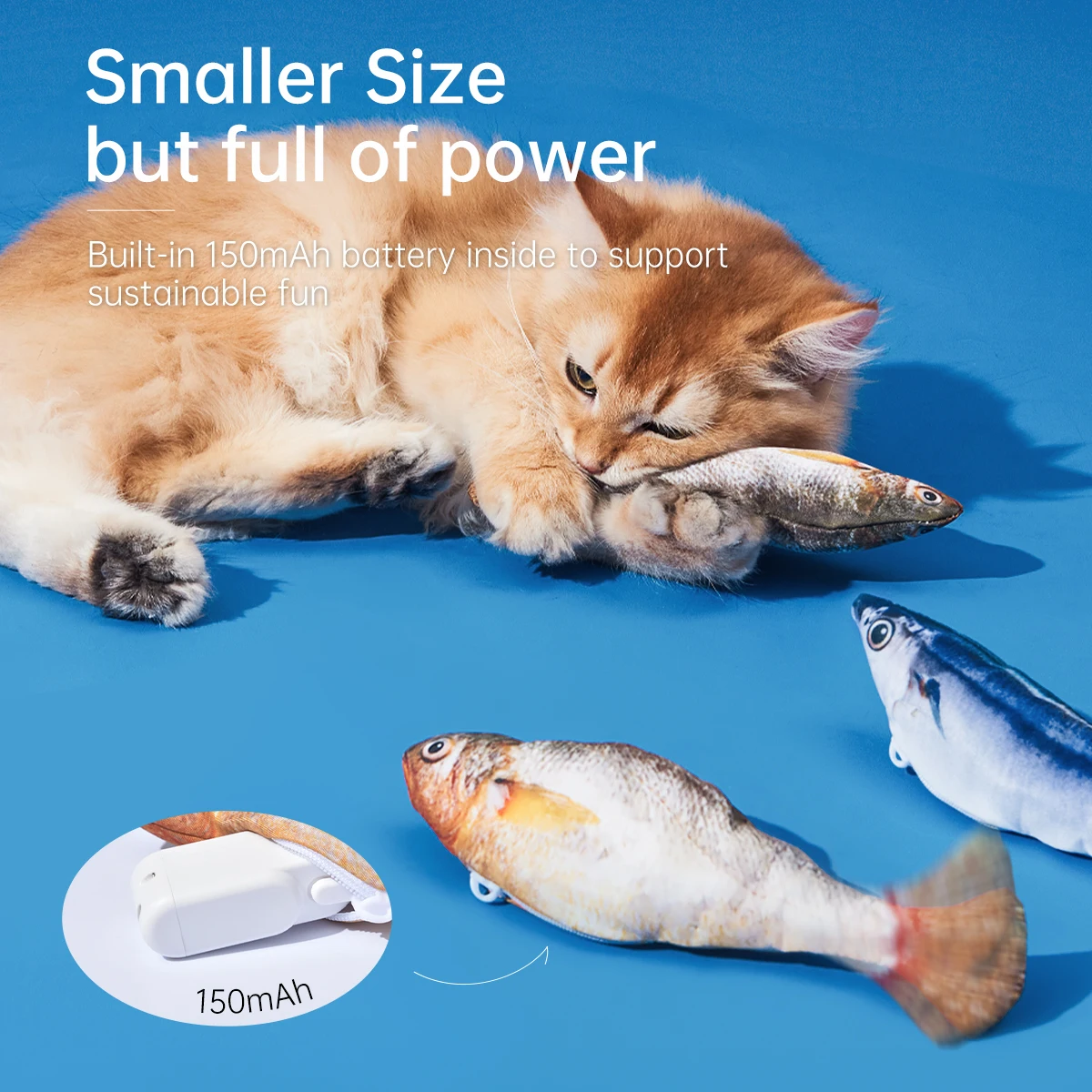 Petgravity 3PCS Electric Fish Pet Cat Toys Catnip Simulation Fish Swing Kitten Dance Fish Toy Funny Cats Playing Supplies USB Charging 3