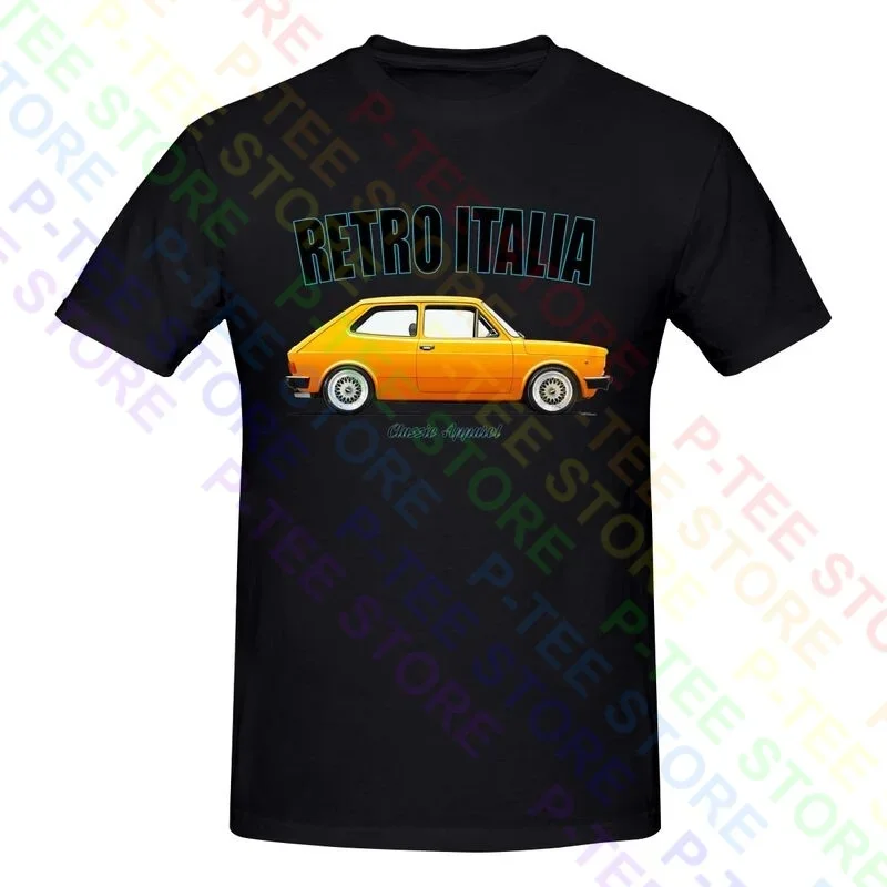 Fiat 127 Serie 2 Retro Italia Classic Car Abarth Modificato. Maglietta T-Shirt Tee Pop Novità