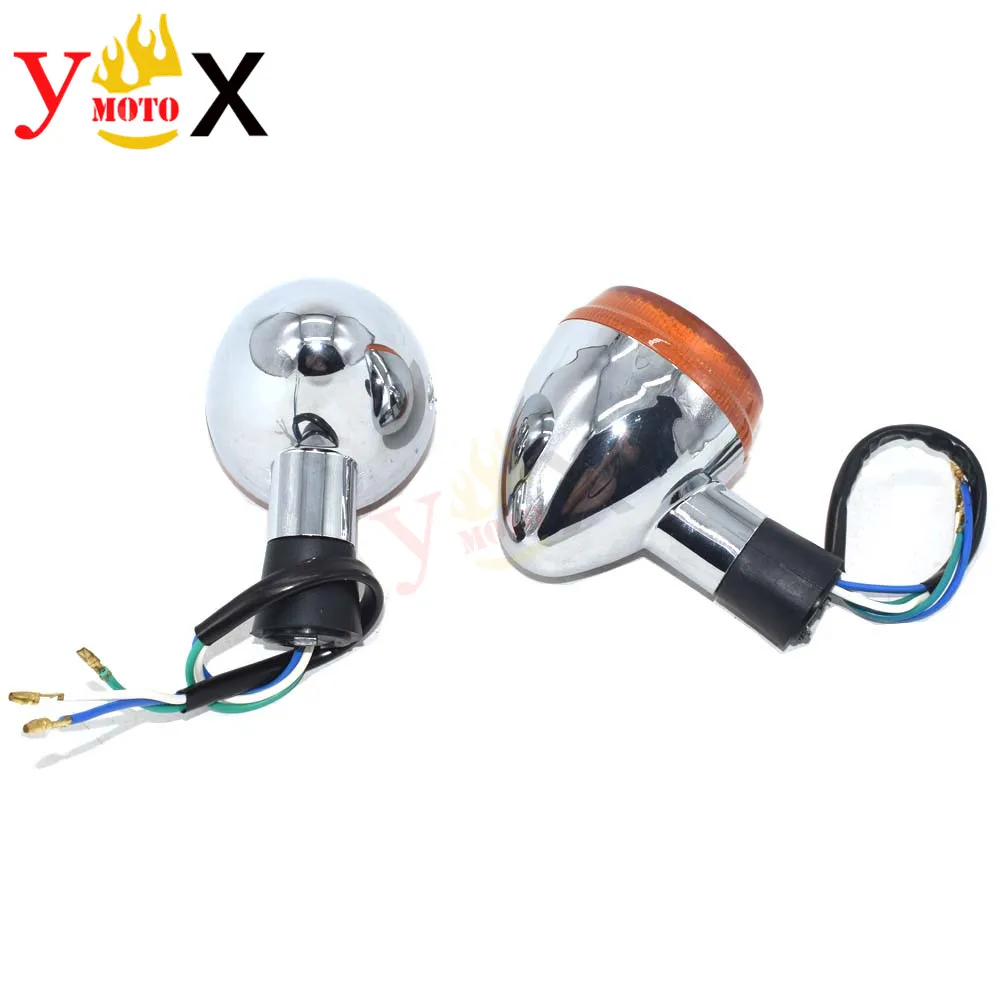 2-Piece Chrome Bullet Turn Signal Lights For 2002 Honda Shadow VLX 600 VT600CD Deluxe