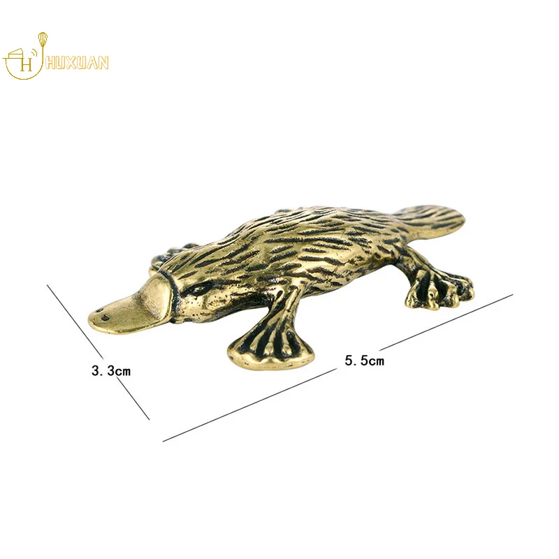 Solid Brass Animal Platypus Figurine Miniature Tea Pet Crafts Desktop Ornament