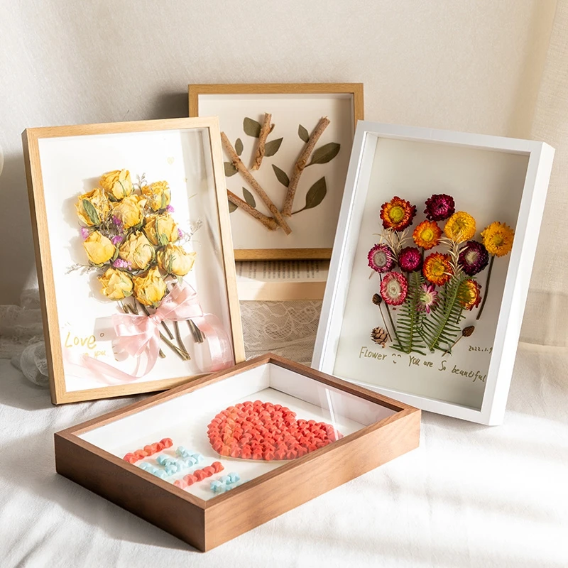 Flower Display Frame Transparent Bouquet Dry Flower Wood Frame Display Box  Wall Mount Flower Specimen Storage Frame Home Decor - AliExpress