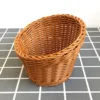 Handmade Wicker Woven Basket Bread Serving Tray Simulation Rattan Desktop Baskets For Kitchen Picnic Woven Storage Basket 4