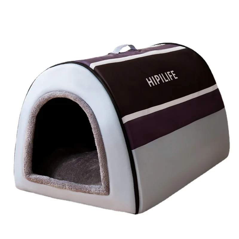 Verwijderbare Hond Warm Huis Wasbare Huisdier Bed Voor Grote Medium Honden Travelling Draagbare Klassieke Ontwerp Huisdier Huis Slapen Bed