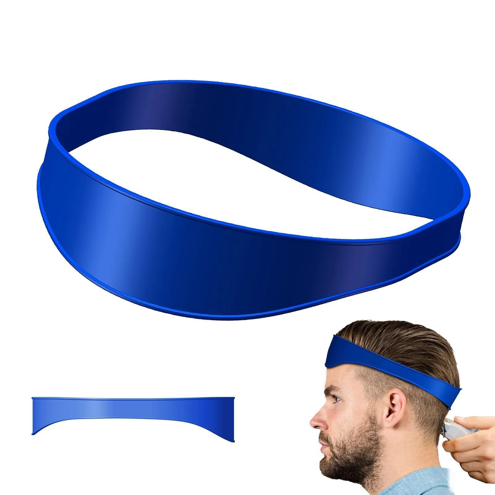 Haircut Template Curved Silicone Hair Straps Collar Shave Template Hair Trimming Guide Barber Tools