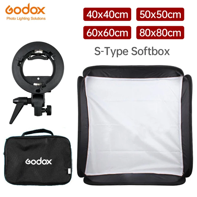 Softbox Godox 80x80cm Incluye Estuche + Grilla + Bracket S2 Montura Bowens  - Ibyza Shop