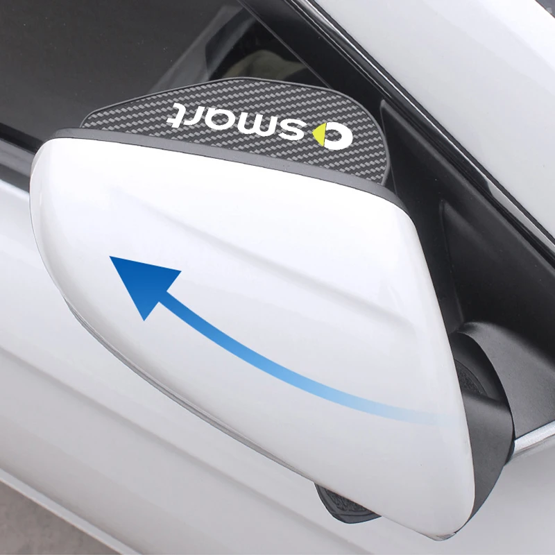 Car Rearview Rain Eyebrow 2pcs Small Round Mirror for Smart Fortwo Forfour453 451 450