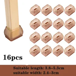 Chair Leg Protectors with Non - Slip Silicone and Felt Pads - 16PCS Set (D)