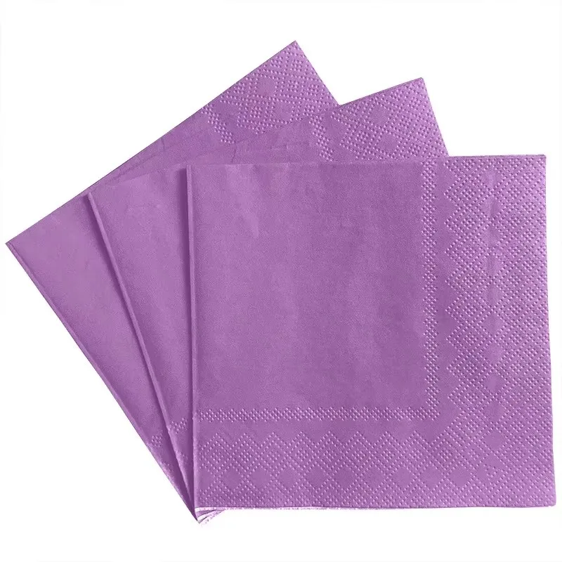 100pcs Solid Color Paper Cocktail Napkins 2-Ply Disposable Beverage Napkins for Birthday Party Wedding Dinner