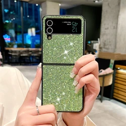 Luxury Glitter Bling Diamond Pattern Rhinestone Shockproof Phone Case - Z Flip 5 (Mint Green)