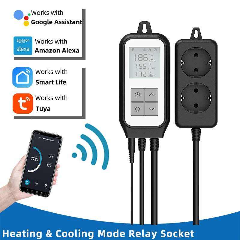 

Прочная умная цифровая розетка с температурным контролем, термостат с датчиком температуры для ферментации, выращивания рептилий