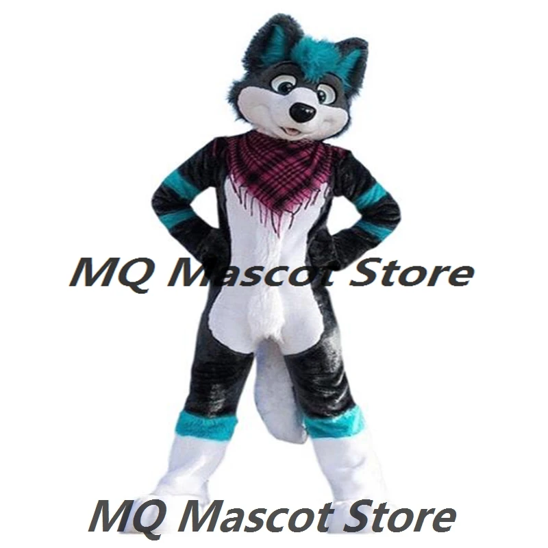 

Cartoon Fursuit Adult Cosplay Long Furry Fox Dog Husky Mascot Costume Anime Character Birthday Mask Party Halloween Plush