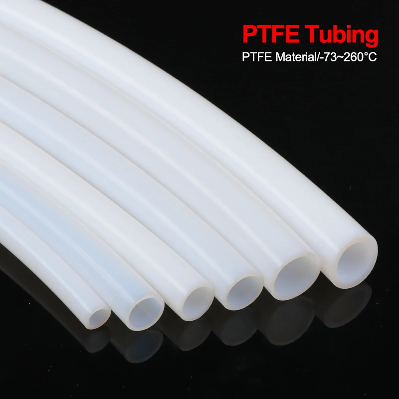 Premium PTFE Tube in Milk White - Assorted Diameters for Advanced 3D Printing Applications