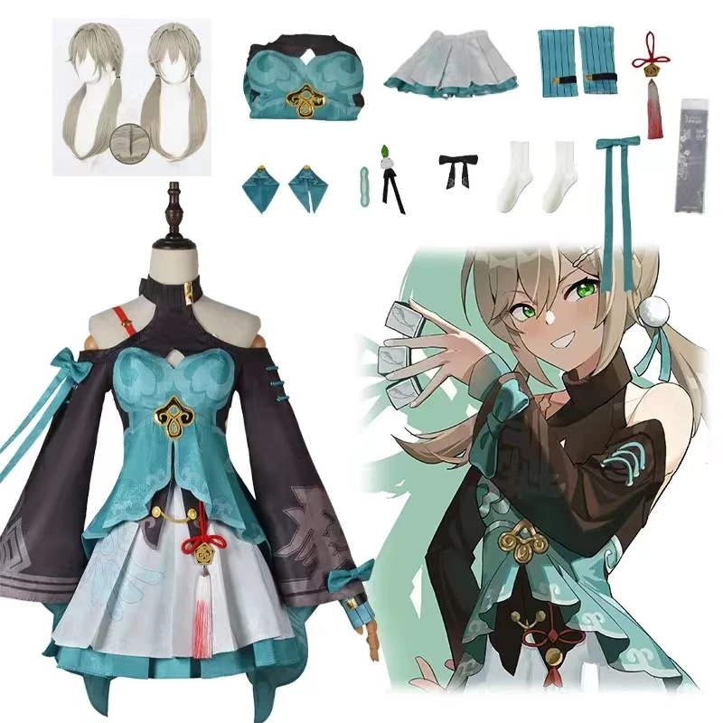 

High quality Anime Honkai Star Rail Qingque Cosplay Costumes with Heat Resistant Synthetic Halloween Costumes for Women Dress