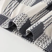Ensemble de 5 pièces de pantalons Aro longs imprimés à carreaux, pour vêtements âgés décontractés et confortables, pantalons à coins plats amples et respirants 5