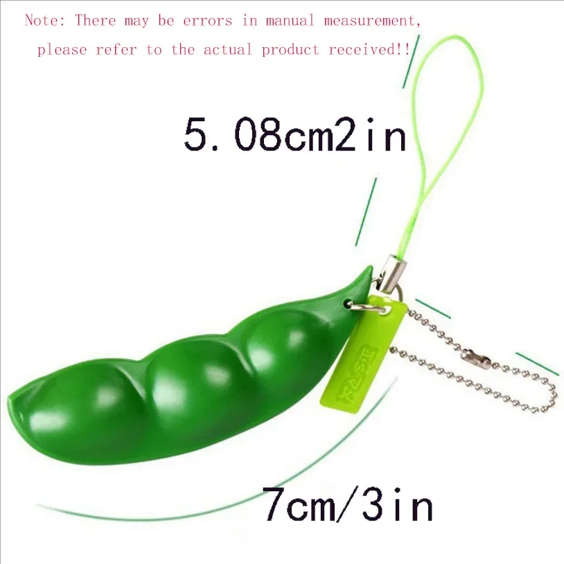 Fidget Toys Edamame Squishy Keychain Stress Relief Squeeze Peas Beans Adult Toy Decompression Pack