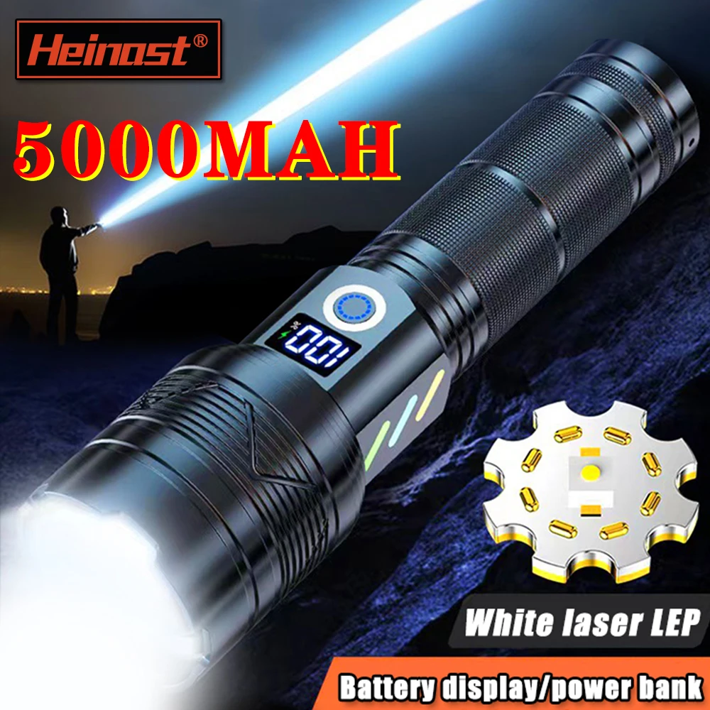 SuperPowerfulRechargeableLedTorchVariableFocus60WFlashlight