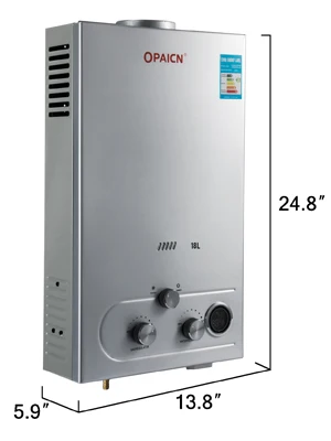 Propane Hot Water Heater 12L Tankless Propane Water Heater 4.8GPM Stainless Steel Liquefied Petroleum Gas