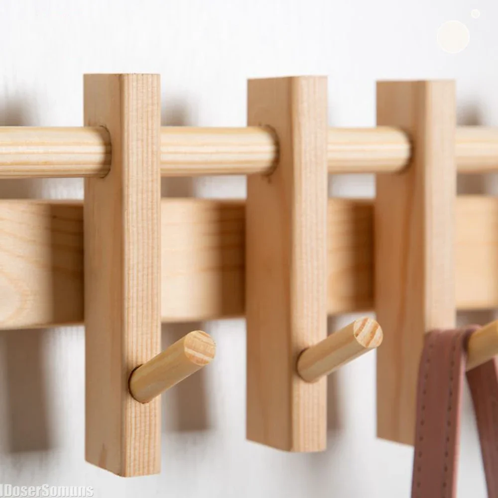 Clothes Rack Clothes Hook Walnut Stump Hook Coat Rack Wall Multi Hook Solid Wood Wall Mounted Coat Rack No Punch Log Hangers