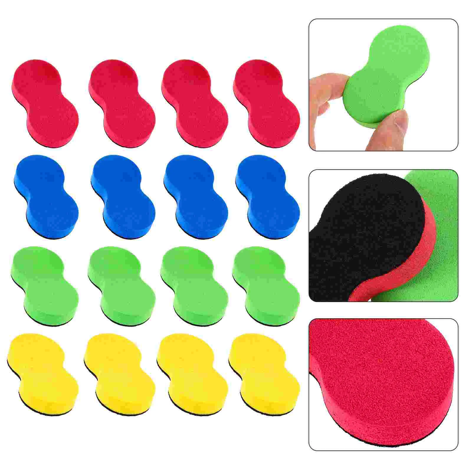 

20 Pcs Versatile Chalkboard Eraser Erasable Whiteboard Rectangle Classroom Erasers Eva Office Magnetic