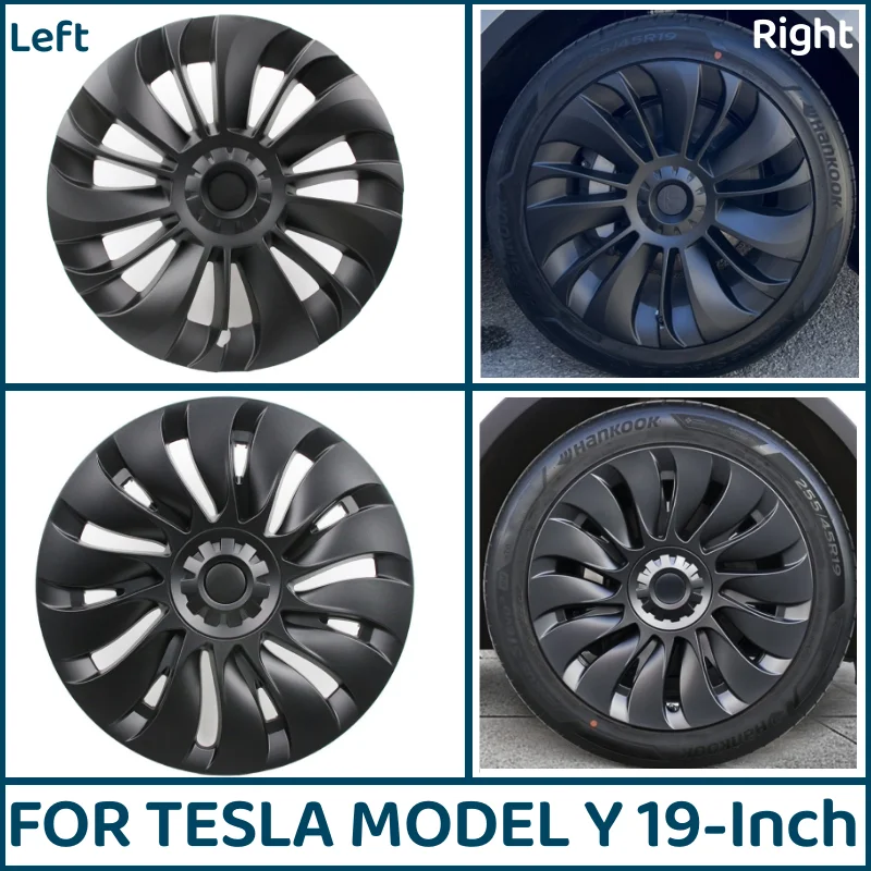 Wheel Hub Caps 4PCS 19-Inch For Tesla Model Y Wheel Cover Performance Automobile Replacement Full Rim Cover Accessories wheel hub covers