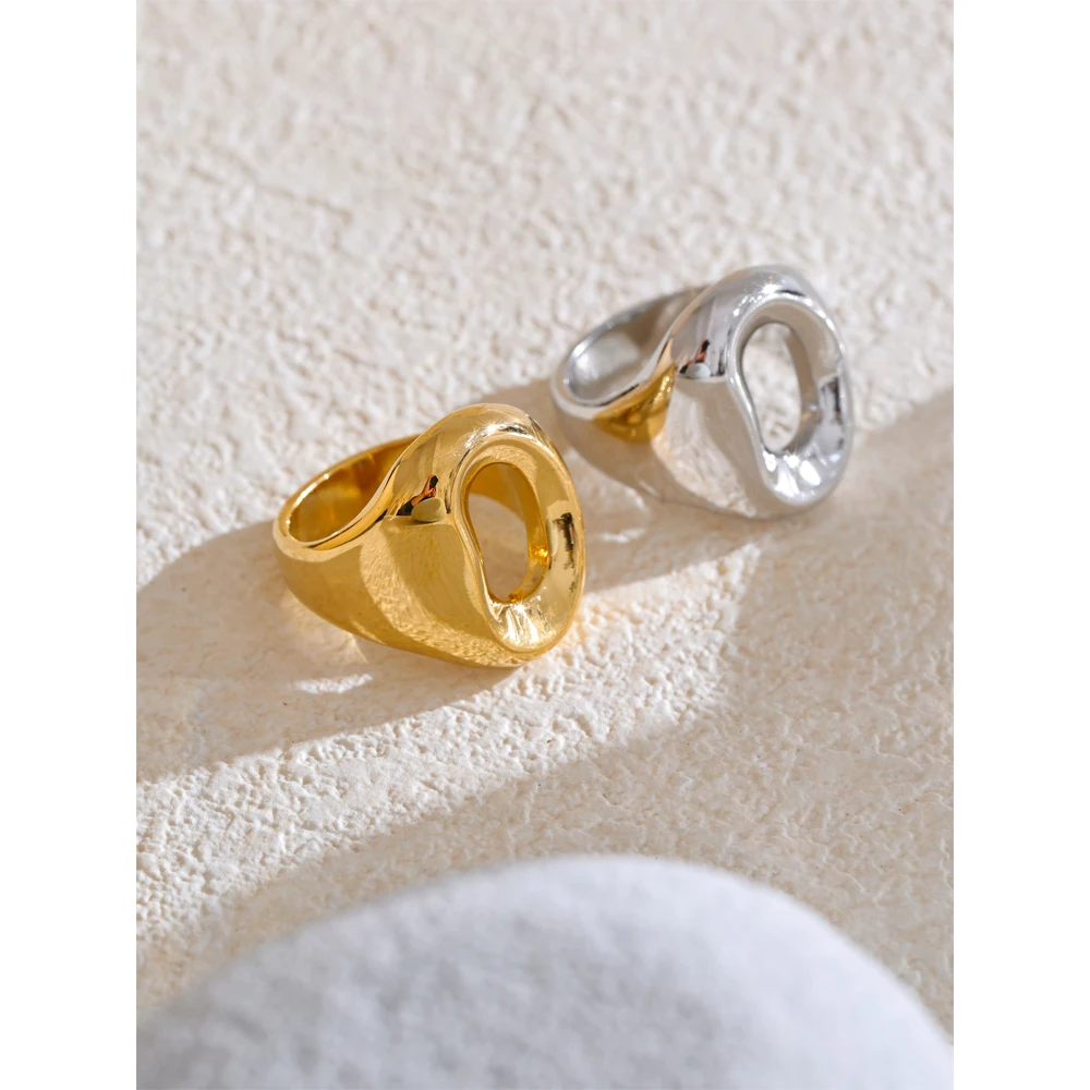 Yhpup Ring Geometric Hollow Fashion