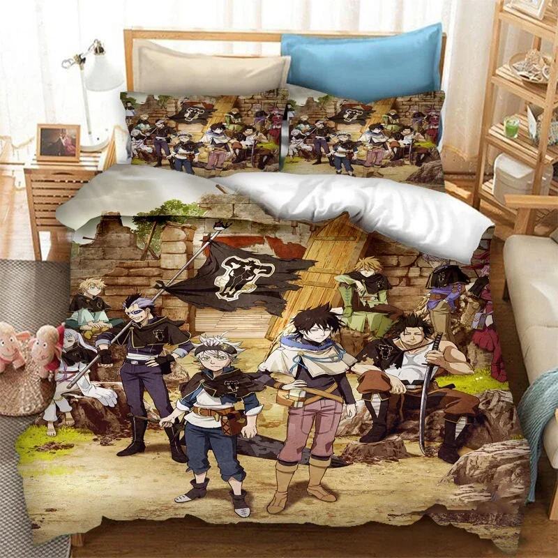 Anime Black Clover Asta Bedding Set Duvet Cover Bedroom Comforter Covers Single Twin King Size Quilt Cover Home Textile 2/3PCS