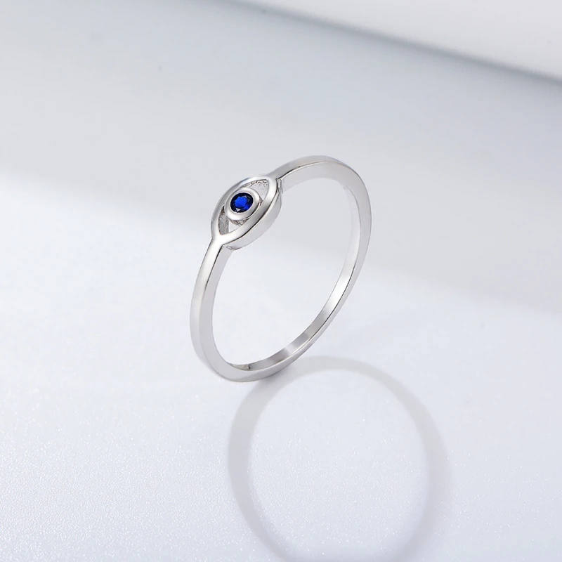 Ring aus 925er-Sterlingsilber, klassisch, schlicht, blauer Teufelsauge-Zirkon-Ring für Damen, Alltagskleidung, Jahrestag, luxuriöser edler Schmuck – Detail 7