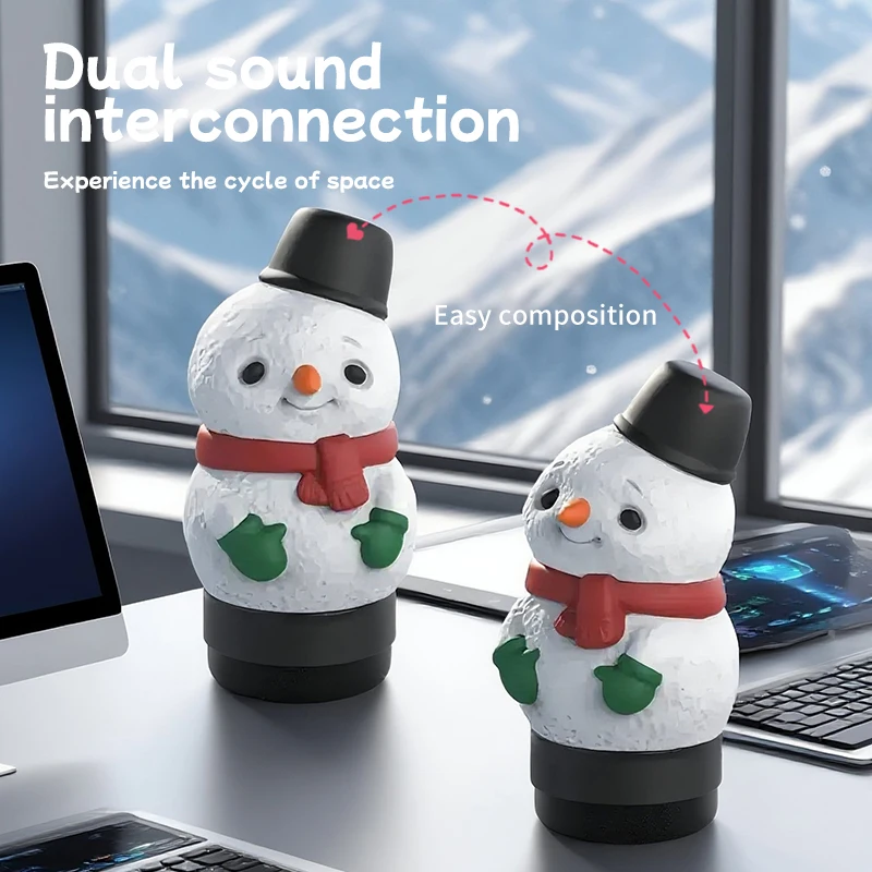 Mini Cute Bluetooth Speaker Wireless TWS Connection Stereo Soundar Night Light Music Player Rechargeable Birthday Christmas Gift