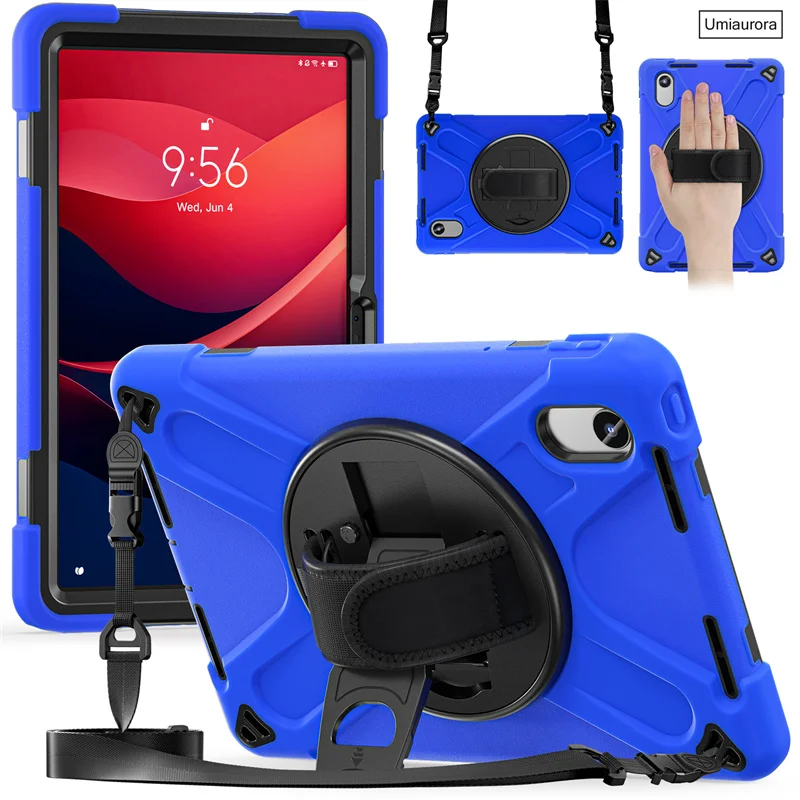 Heavy Duty Rugged Tablet Case with Stand and Strap - Shockproof