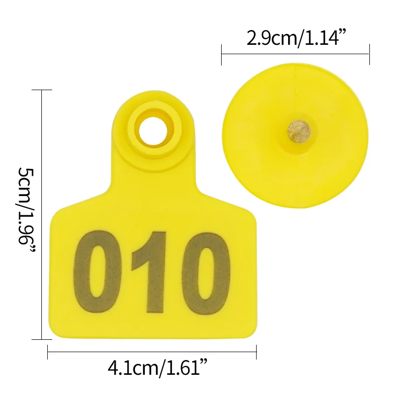 100pc Livestock Pig Sheep Ear Tag Signs with The Word No. 1-500 Ear Laser Typing Copper Head Earrings Animal Identification Card 4