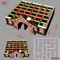 8x8m Digital Printing Indoor Outdoor Halloween Haunted House Christmas Maze Inflatable Labyrinth Maze Game for Sale 1