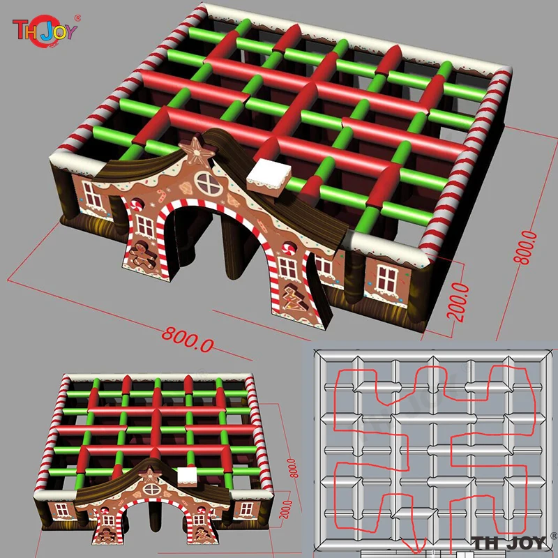 Fast Air Shipping,11x3m Black Inflatable Maze Arena Blooded Halloween Haunted House with Roof Sport Game for Sale 2