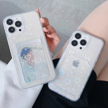 

Transparent Laser Case For IPhone 13 Pro Max Case For IPhone 11 12 Pro Max XR 7 8 Plus X XS Max Insert Card TPU Funda Back Cover