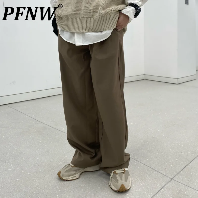 

PFNW Casual Pants Men's Solid Color Three-dimensional Loose Drawstring Male Trousers 2024 New Summer Fashion Tide 28W3191